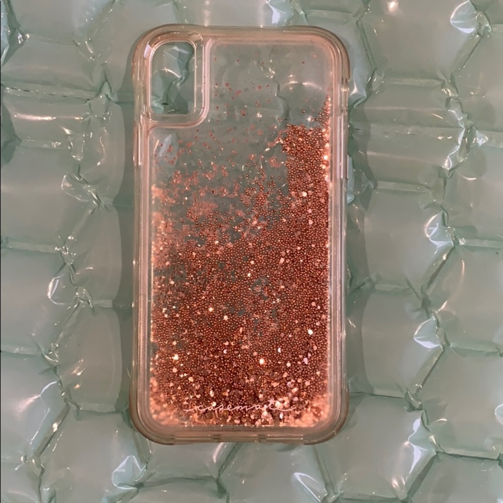 iPhone X Casemate gold glitter case